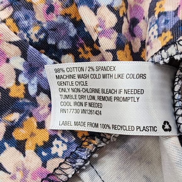 Wild Fable Skirt Womens 18 Pink Purple Blue Floral Mini Side Leg Slit Back Zip - Picture 4 of 7